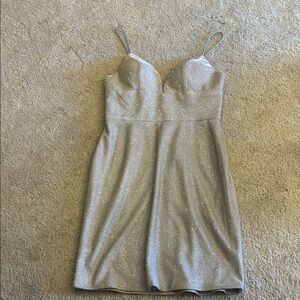 Gianni Bini Champagne Glitter Mini Dress